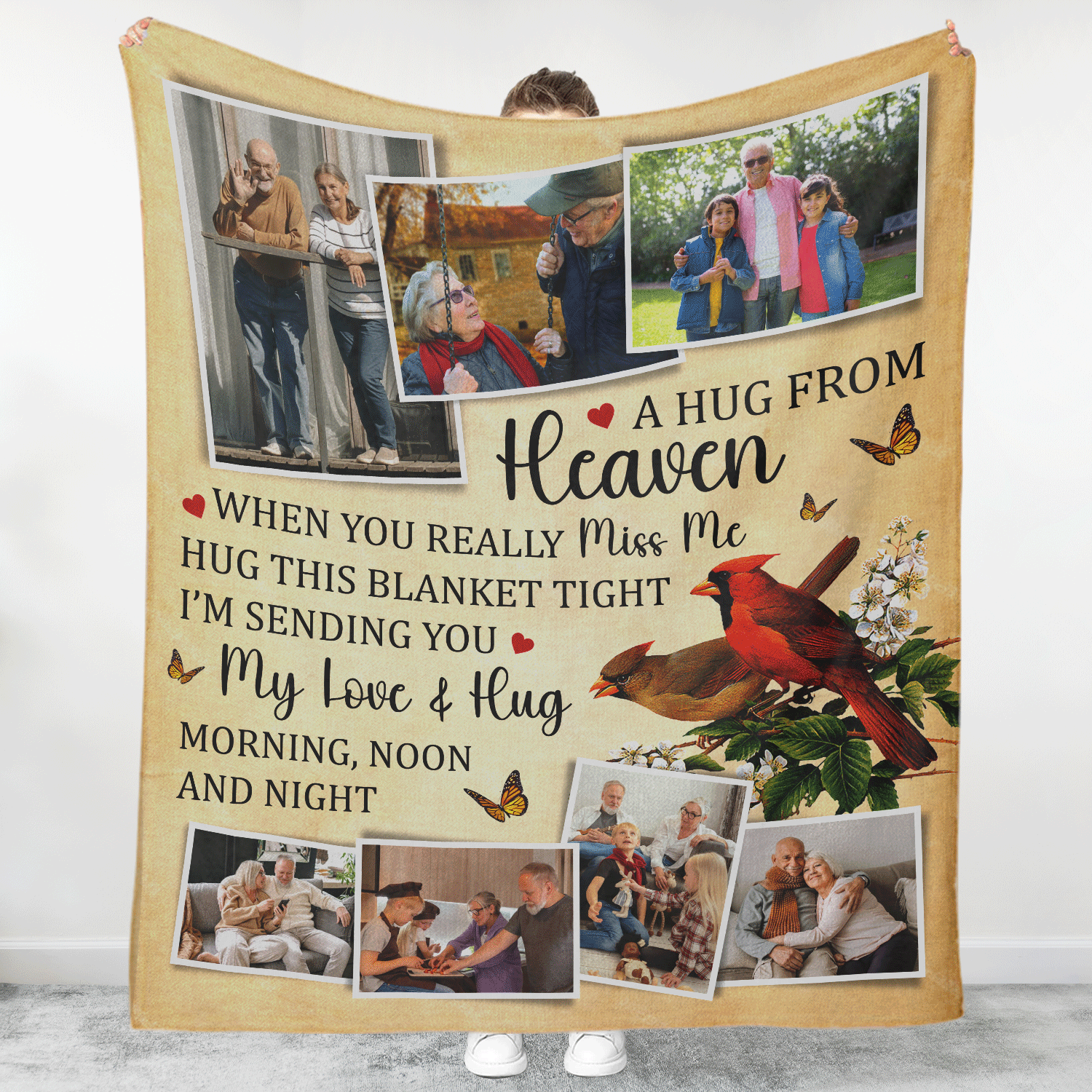 A Hug From Heaven -  Memorial Photo Collage Blanket