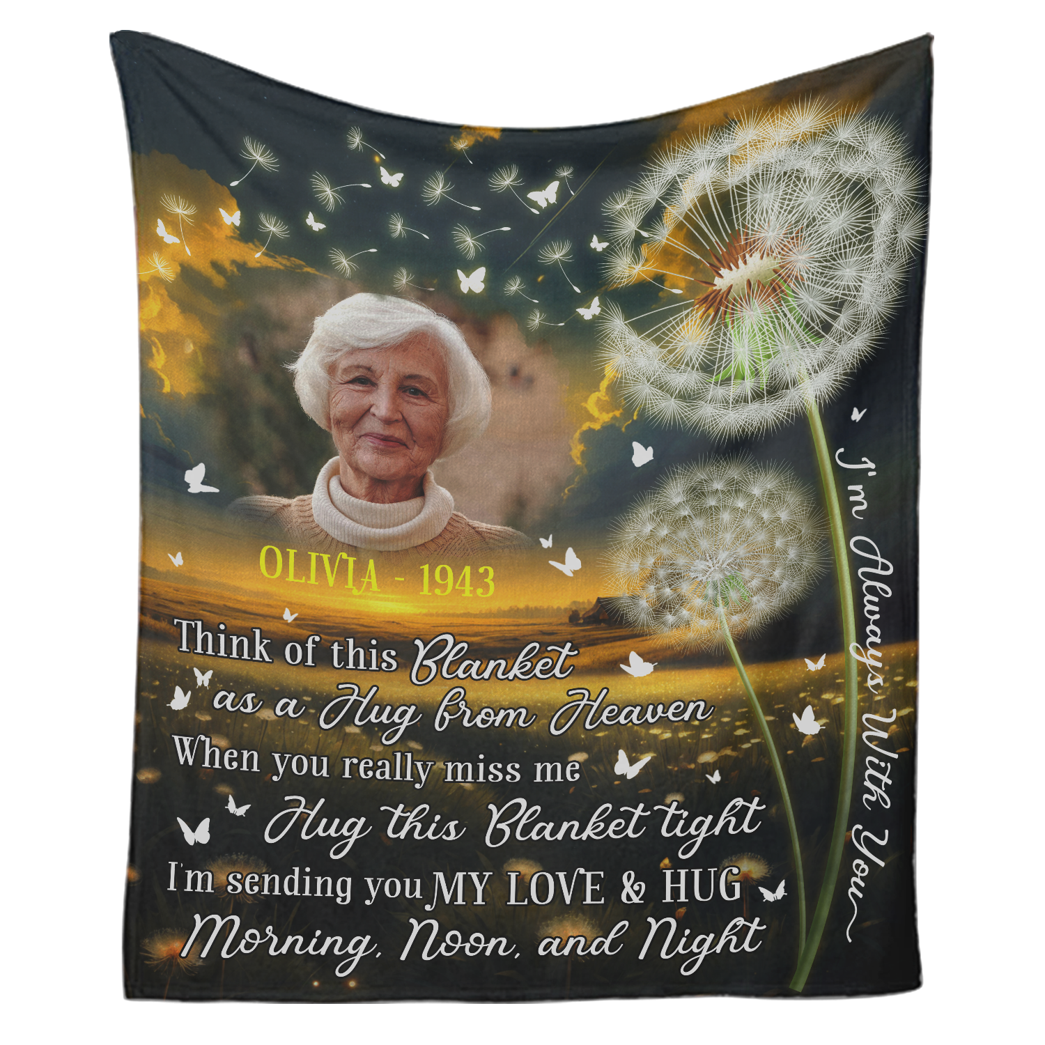 A Hug From Heaven - Personalized Memorial Blanket