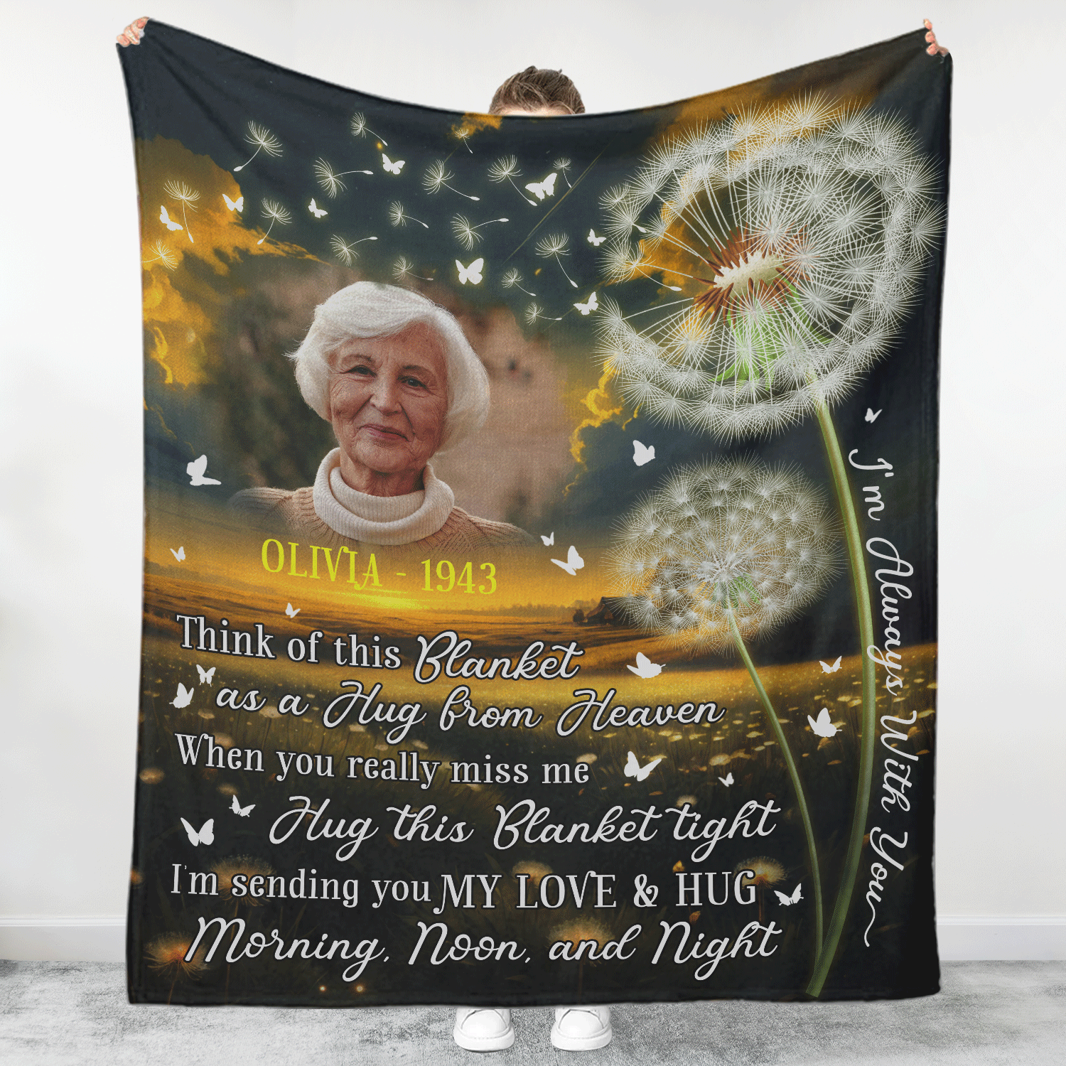 A Hug From Heaven - Personalized Memorial Blanket