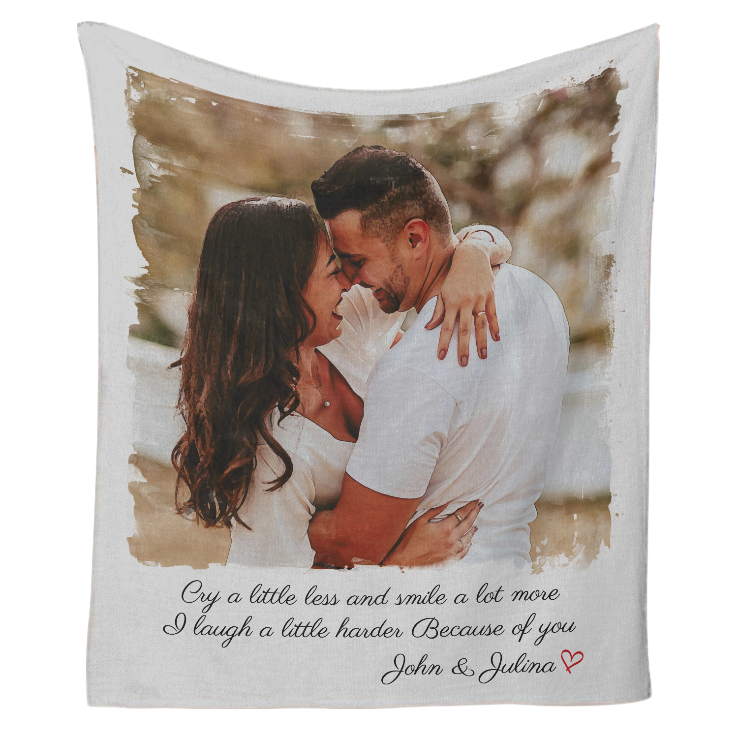 Personalized Photo, Quote, and Names Blanket