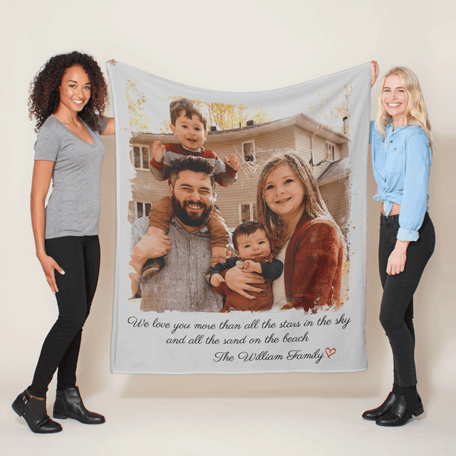 Personalized Photo, Quote, and Names Blanket