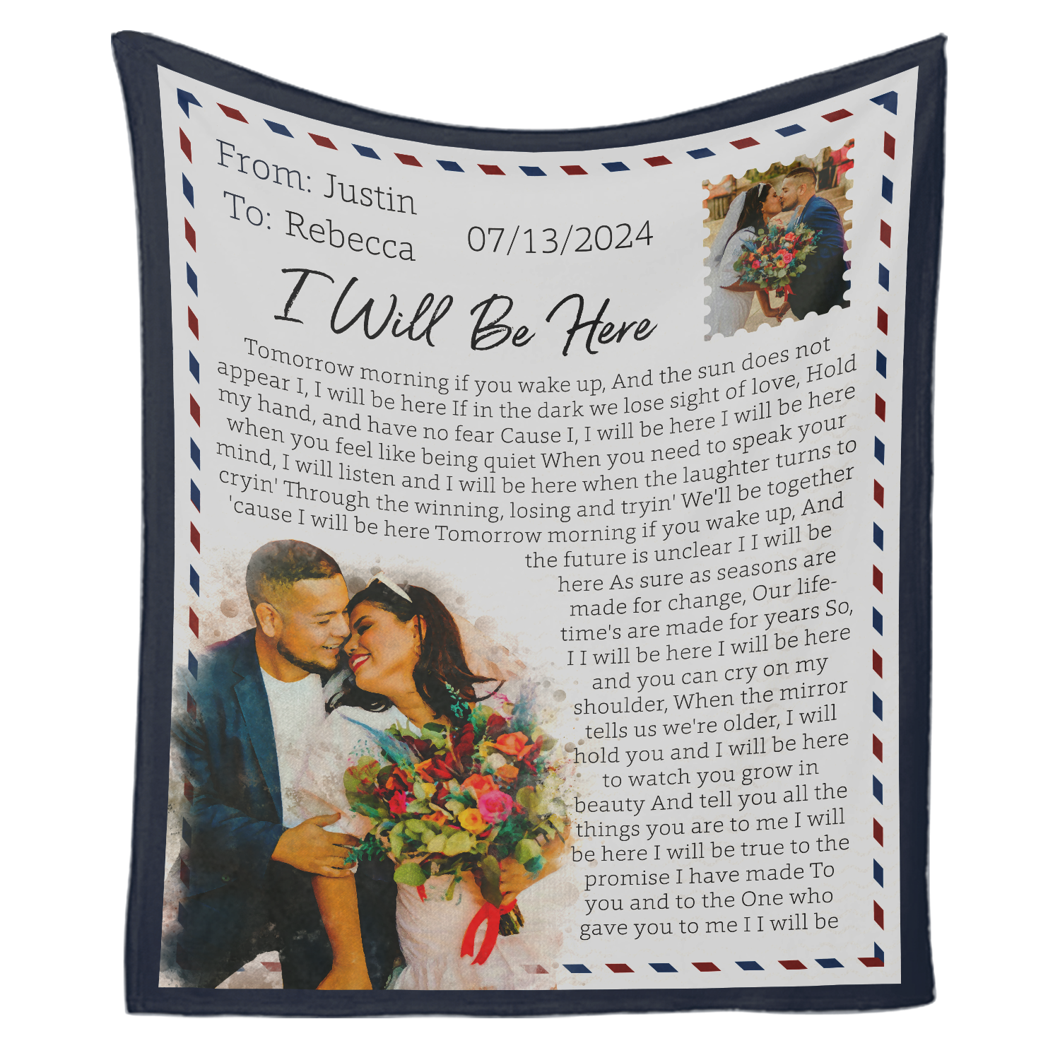 Custom Love Letter Blanket - Perfect Gift for Weddings & Anniversaries