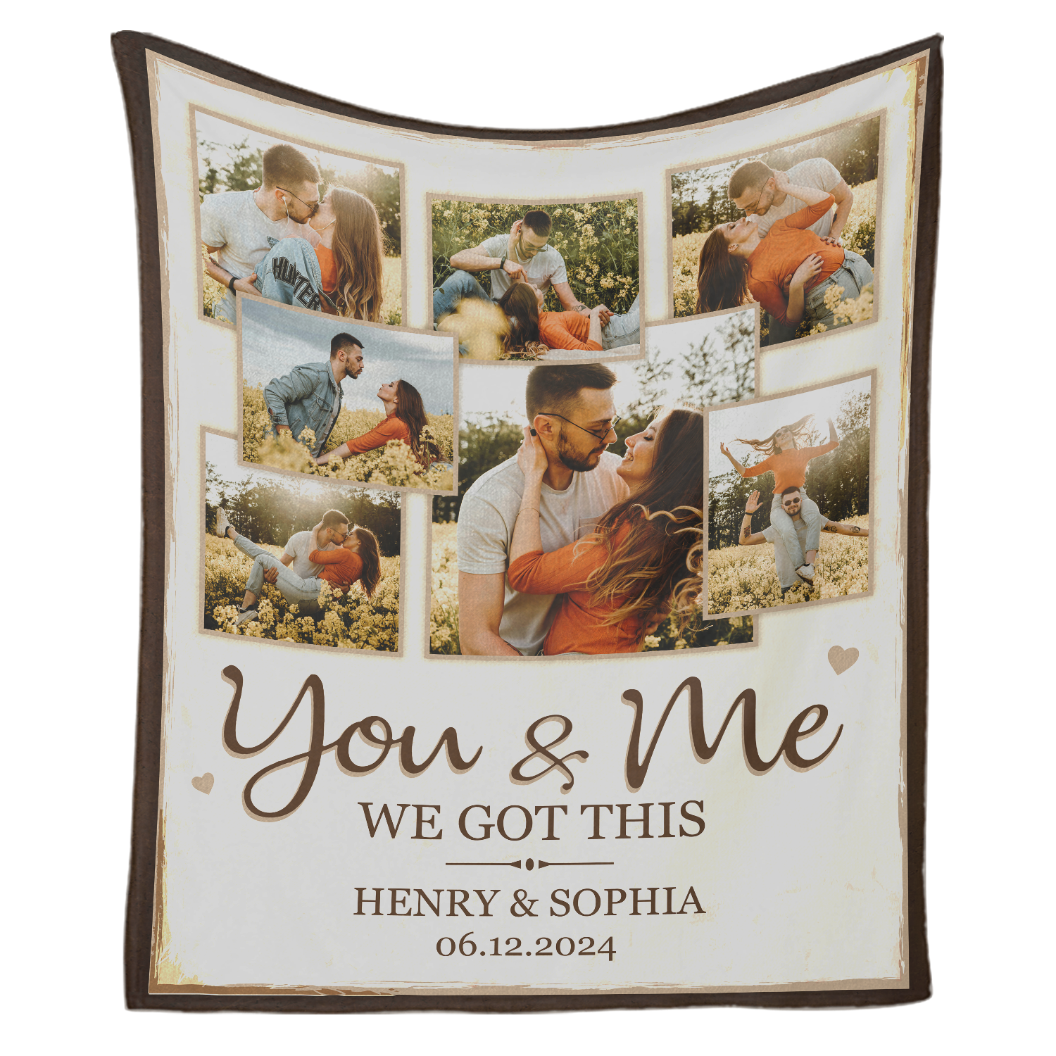 Personalized Couple Photo Collage Blanket – Celebrate Your Love