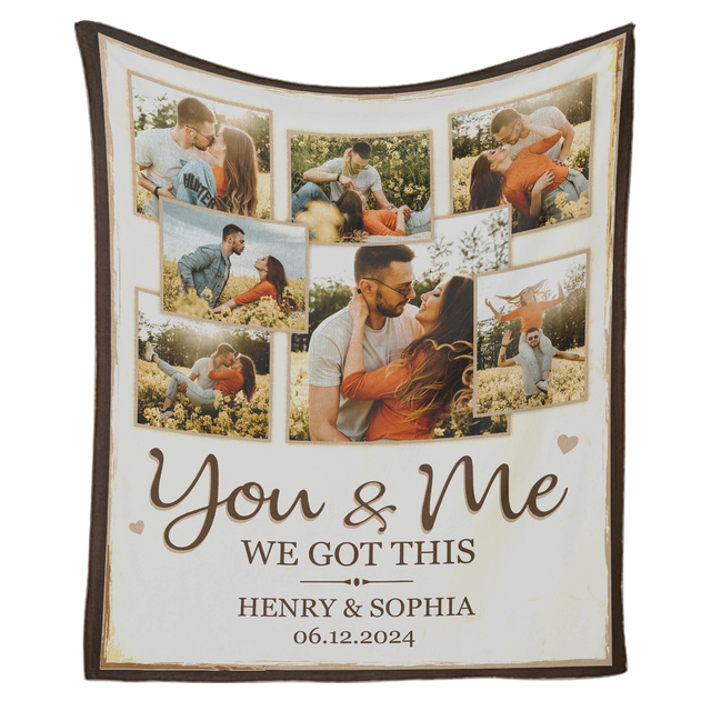 Personalized Couple Photo Collage Blanket – Celebrate Your Love