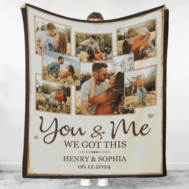 Personalized Couple Photo Collage Blanket – Celebrate Your Love