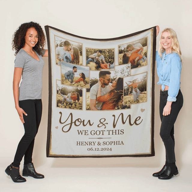 Personalized Couple Photo Collage Blanket – Celebrate Your Love