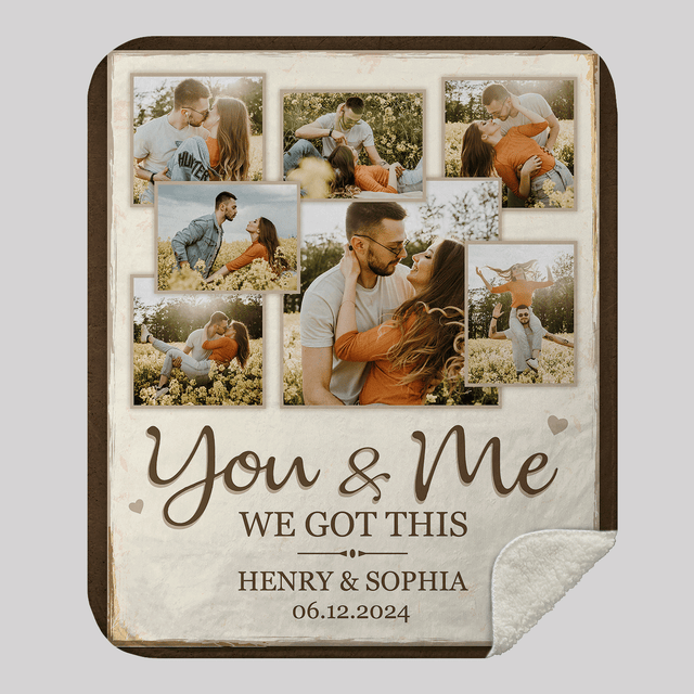 Personalized Couple Photo Collage Blanket – Celebrate Your Love