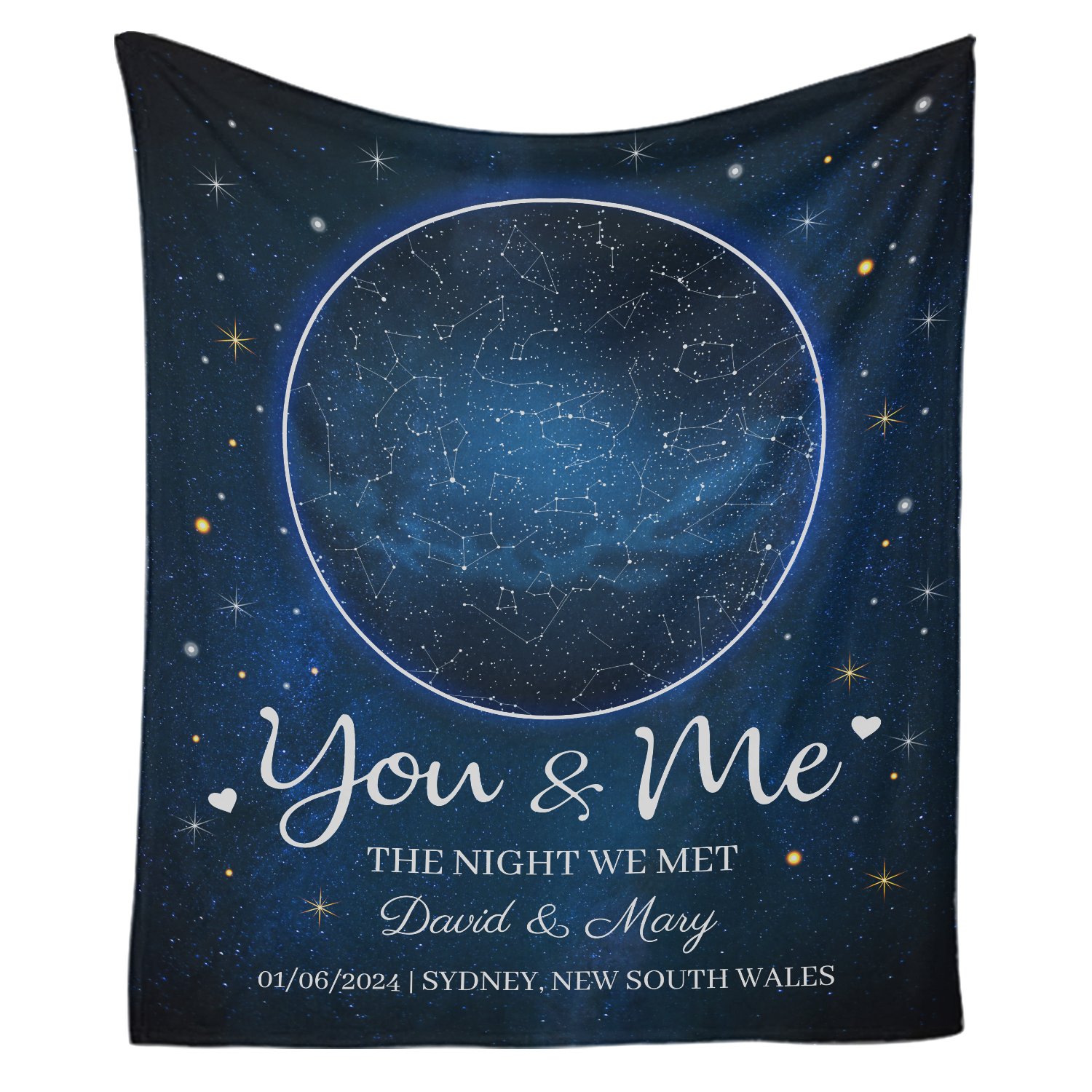 Personalized Star Map Blanket – The Night We Met