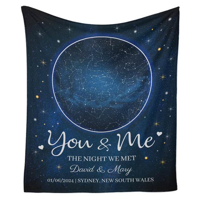 Personalized Star Map Blanket – The Night We Met