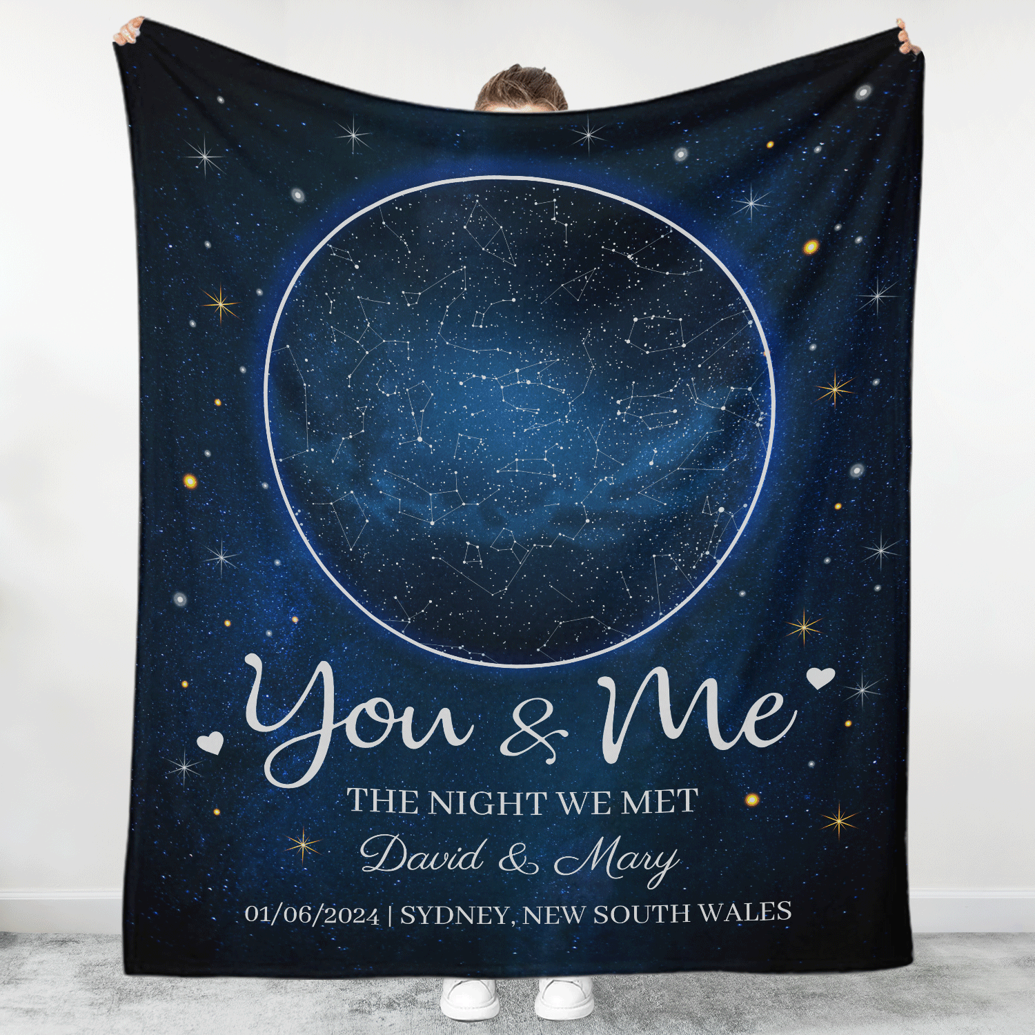 Personalized Star Map Blanket – The Night We Met