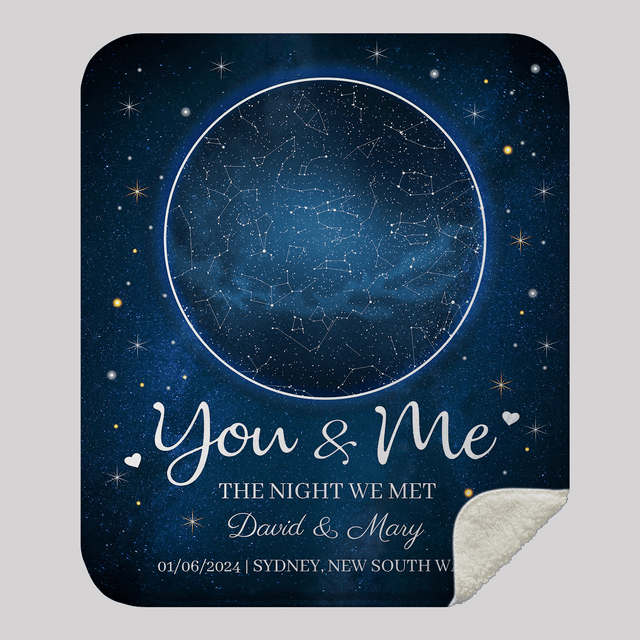 Personalized Star Map Blanket – The Night We Met