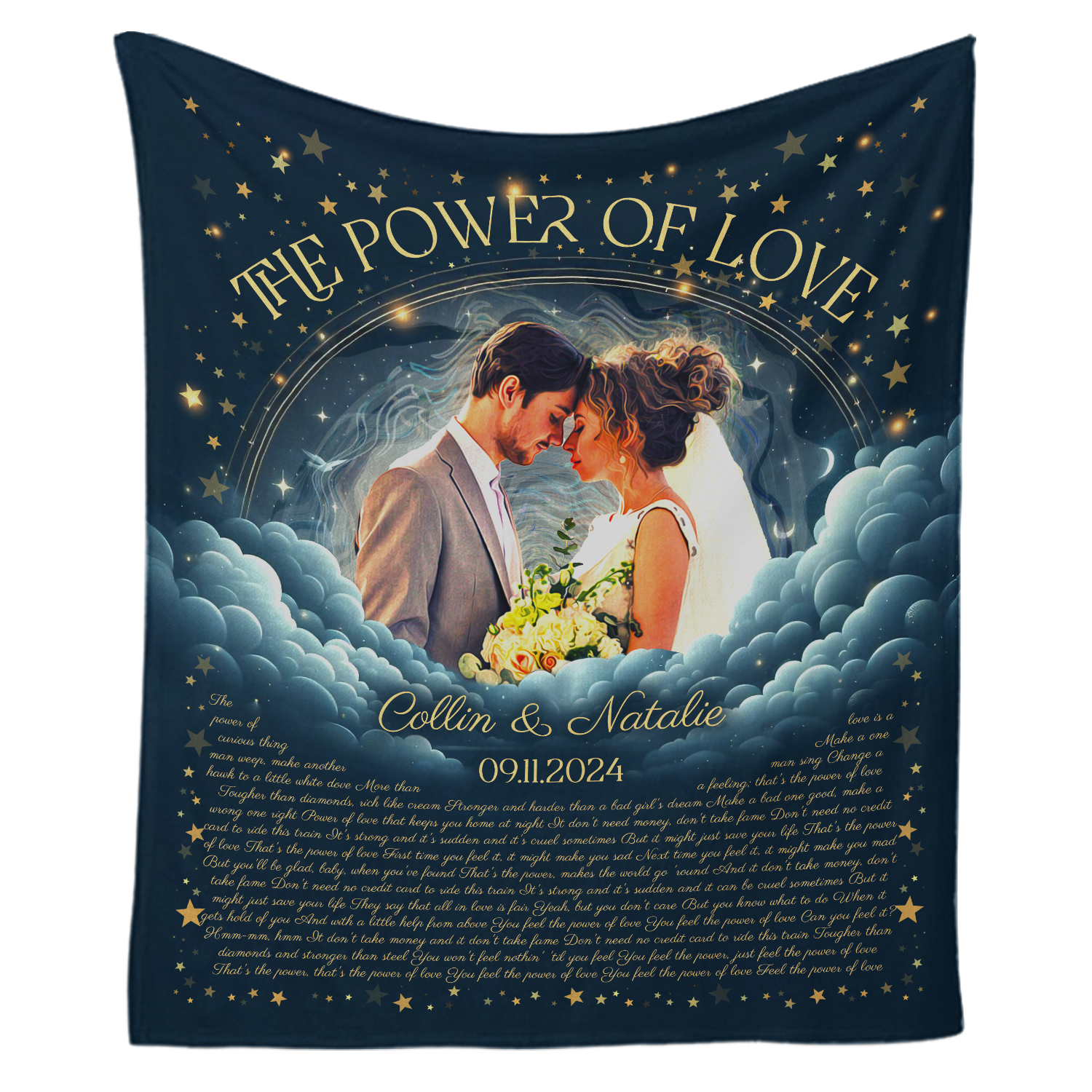 Personalized Custom Song Lyrics Blanket - Couple Blanket