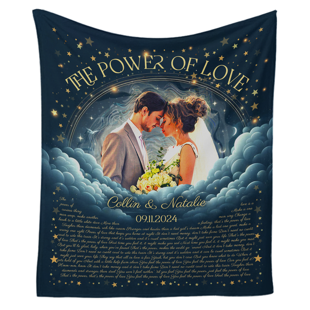 Personalized Custom Song Lyrics Blanket - Couple Blanket