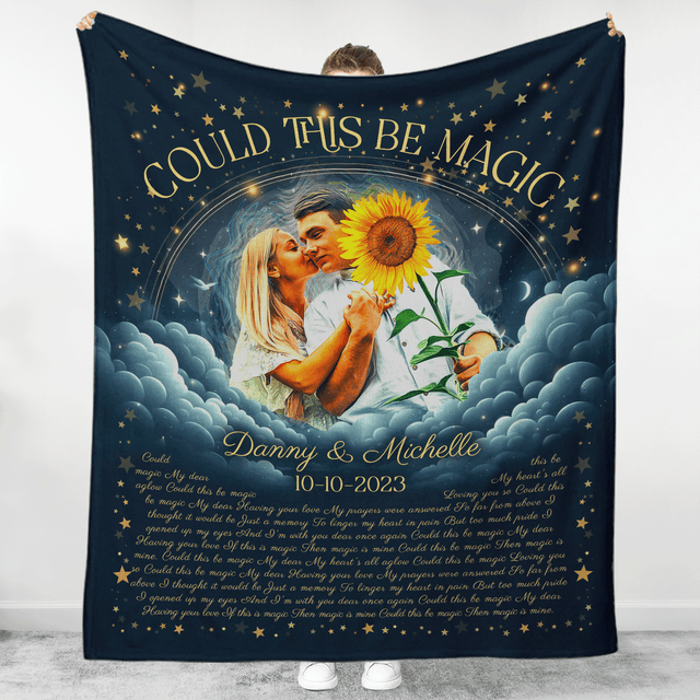 Personalized Custom Song Lyrics Blanket - Couple Blanket