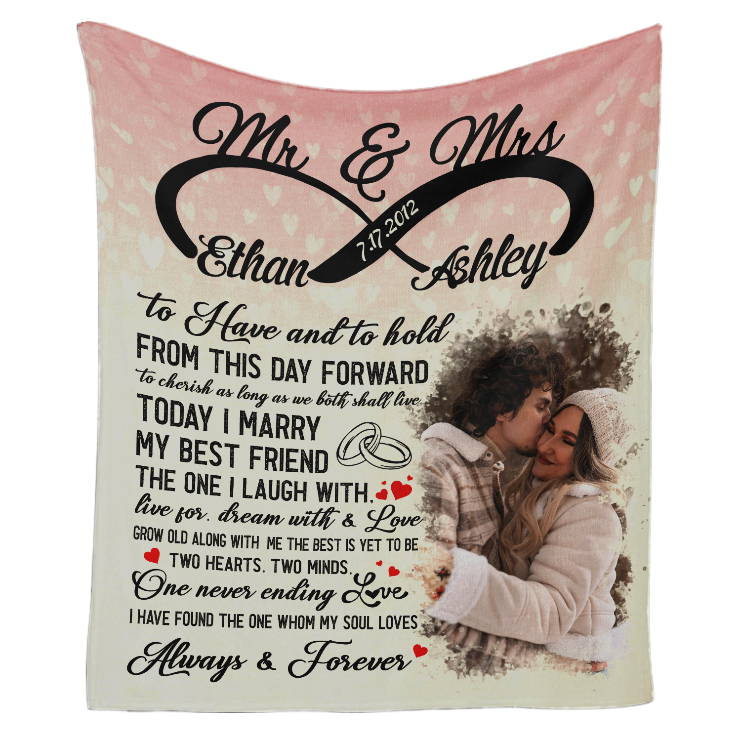 Personalized Wedding Vow Blanket