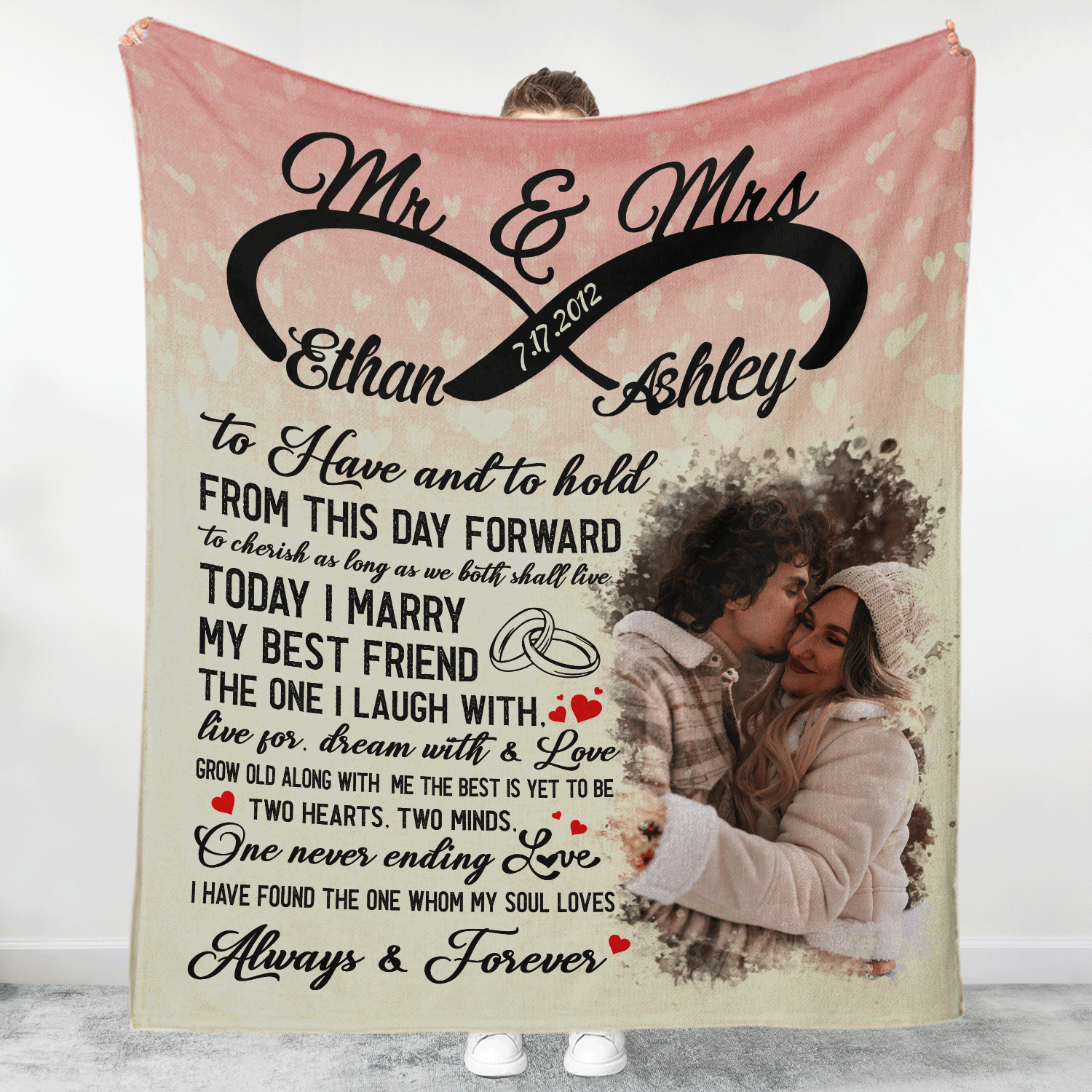 Personalized Wedding Vow Blanket