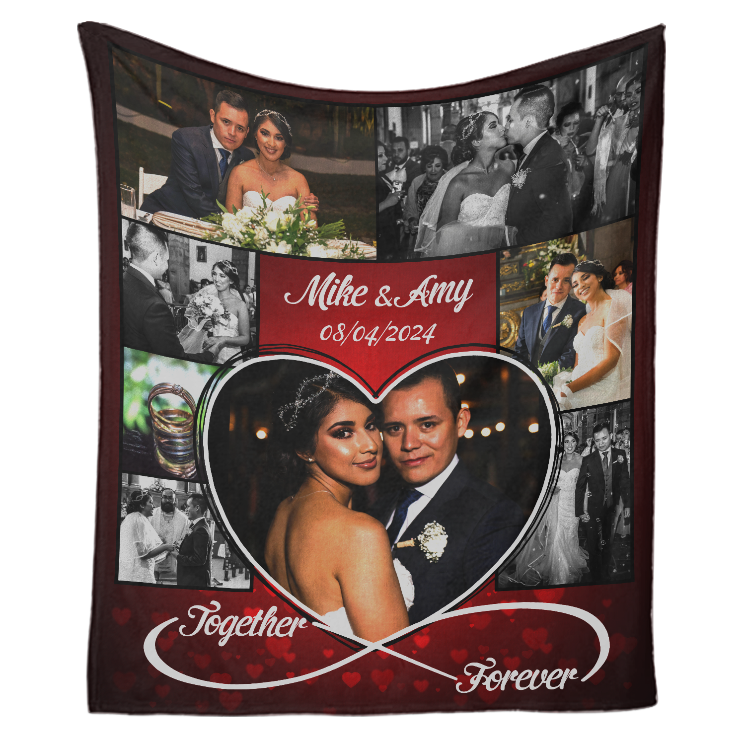 Custom Photo Collage Blanket - Forever Together Couple Gift