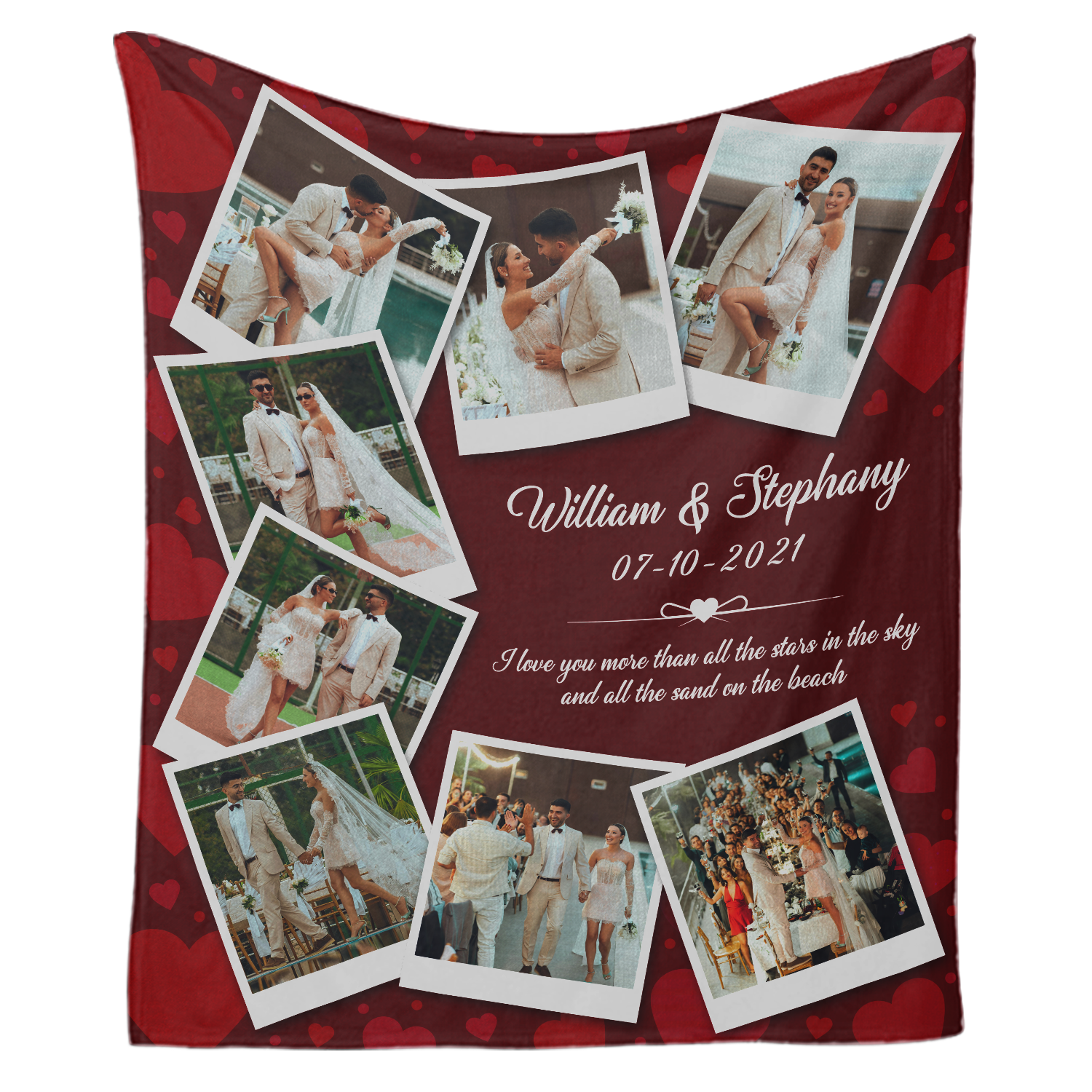 Custom Photo Blanket with Names and Date