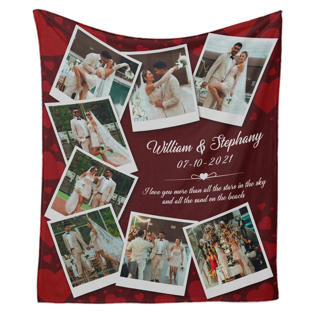 Custom Photo Blanket with Names and Date