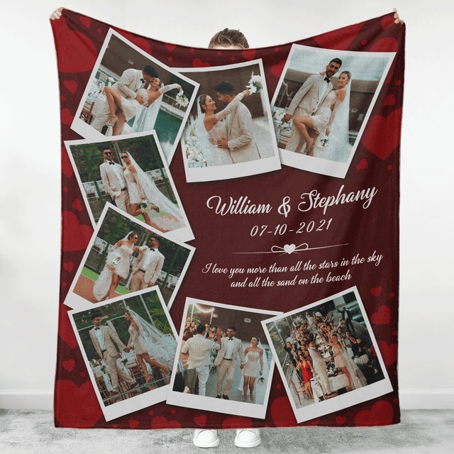 Custom Photo Blanket with Names and Date