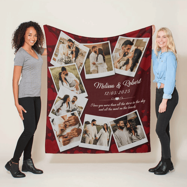 Custom Photo Blanket with Names and Date