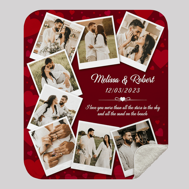 Custom Photo Blanket with Names and Date