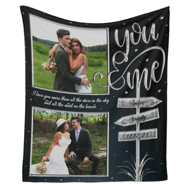 Personalized "You & Me" Blanket – Custom Photo, Name & Date