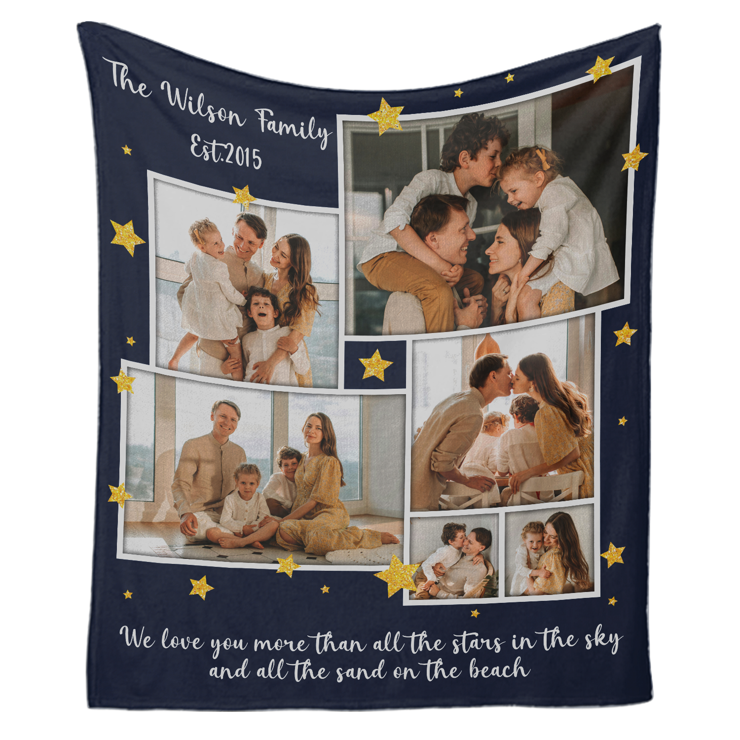 Custom Family Blanket – Personalized with Photos & Message