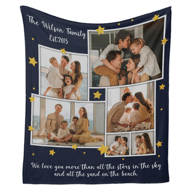 Custom Family Blanket – Personalized with Photos & Message