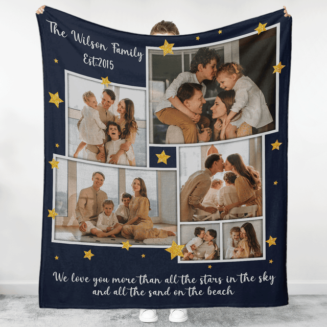 Custom Family Blanket – Personalized with Photos & Message