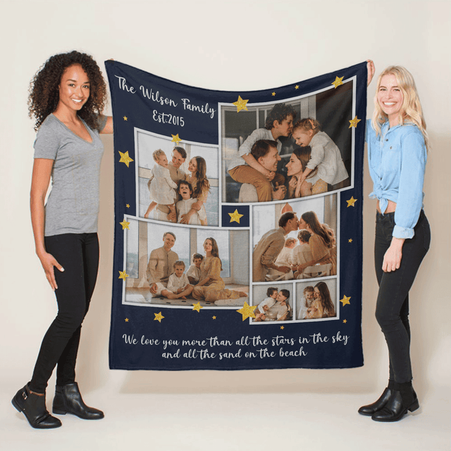 Custom Family Blanket – Personalized with Photos & Message