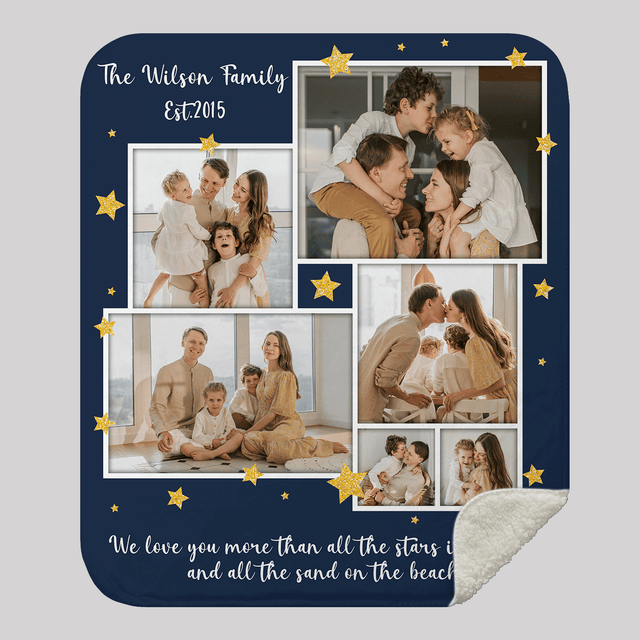 Custom Family Blanket – Personalized with Photos & Message