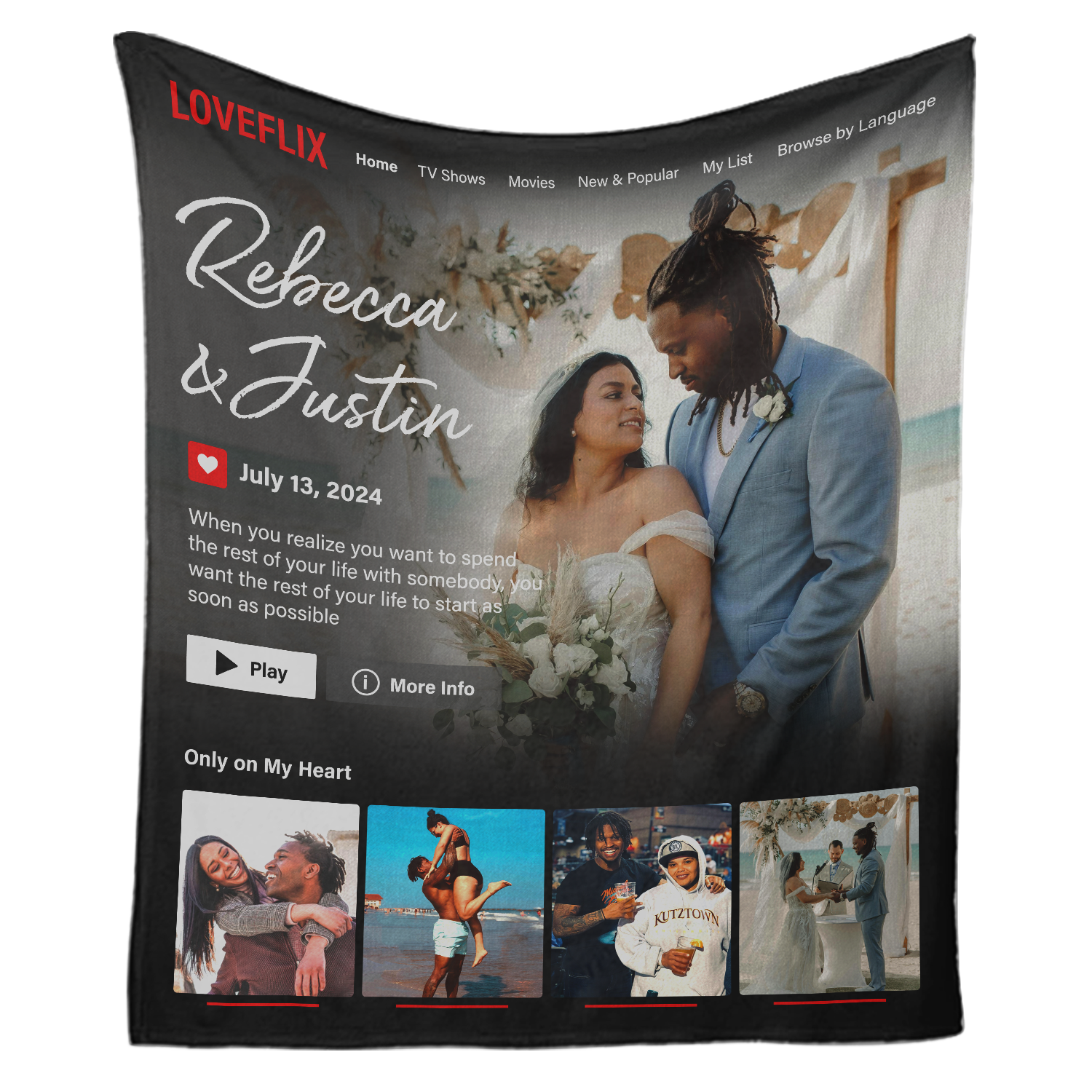 Custom Couples Netflix Movie Blanket