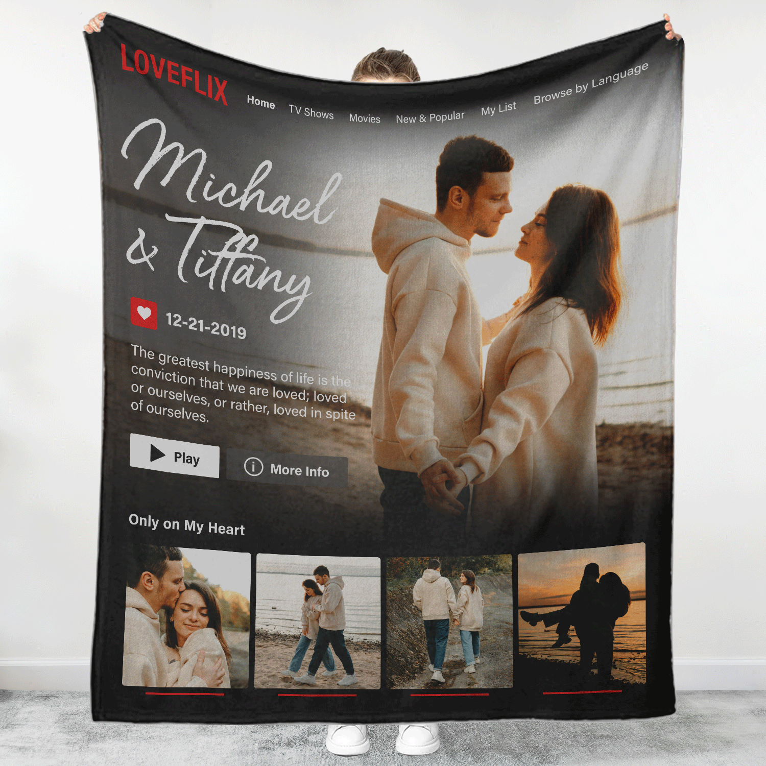 Custom Couples Netflix Movie Blanket