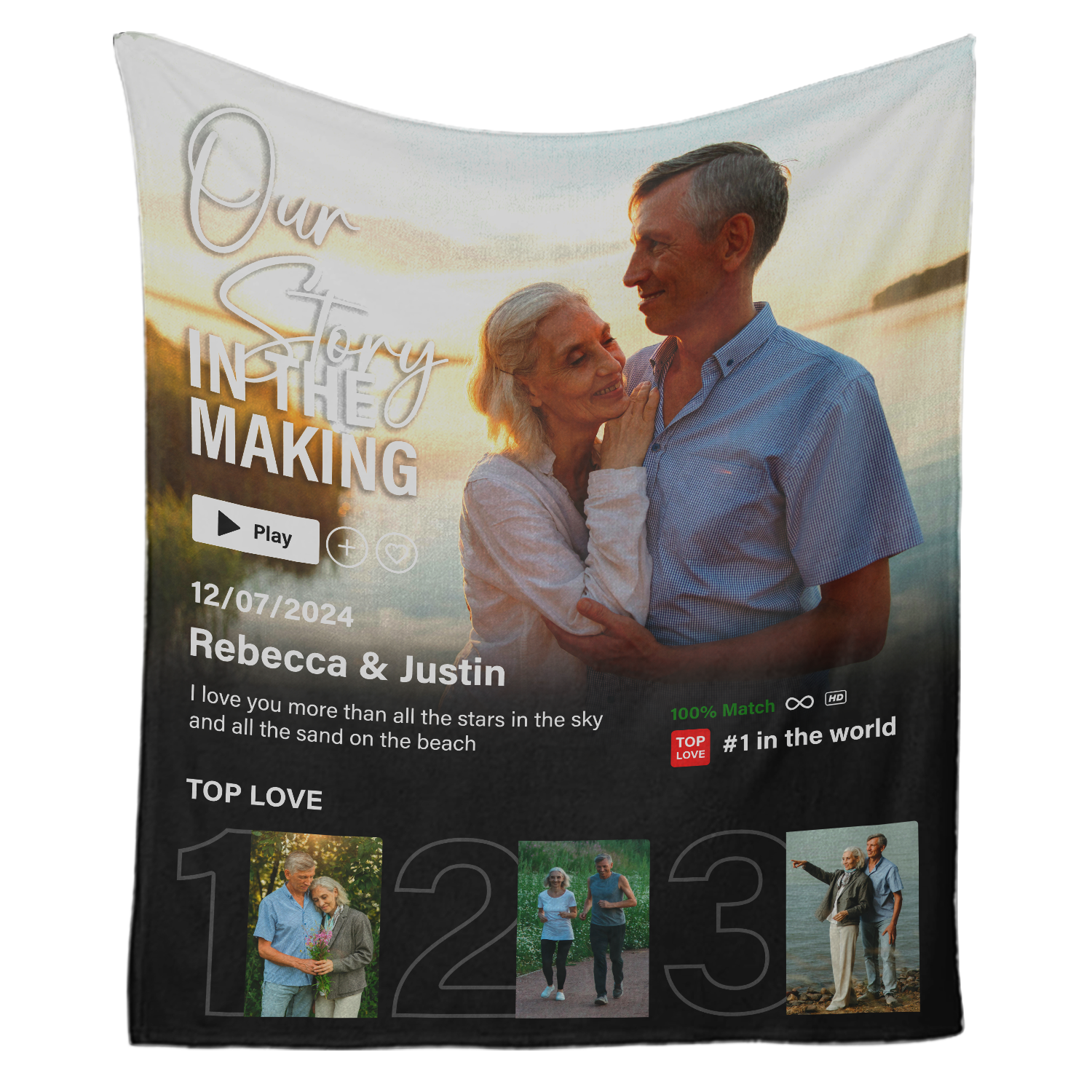 Personalized Loveflix Poster Blanket