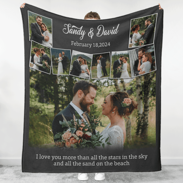 Custom Wedding Photo Collage Blanket