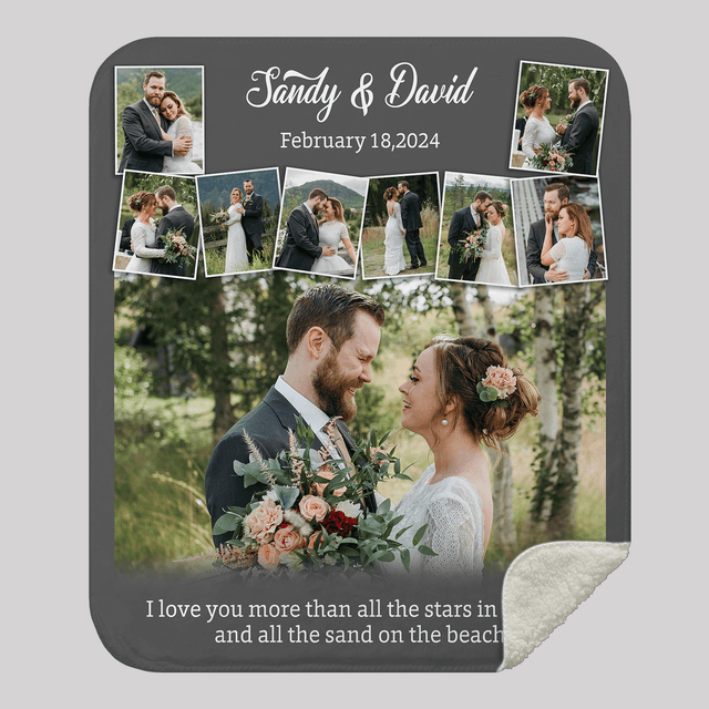 Custom Wedding Photo Collage Blanket