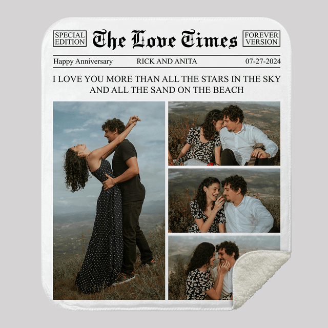 Custom Love Times Newspaper Blanket