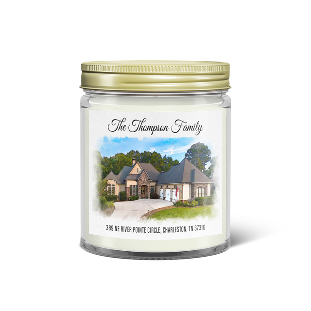 Custom House Portrait Candle - Personalized Home Keepsake