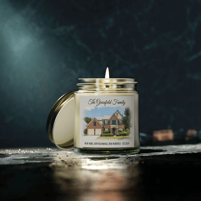 Custom House Portrait Candle - Personalized Home Keepsake