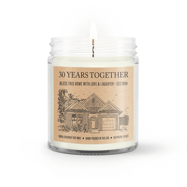 Custom Engraved House Portrait Candle