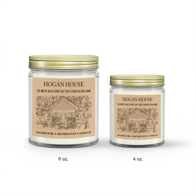 Custom Engraved House Portrait Candle