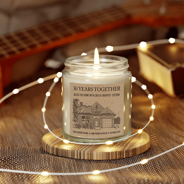 Custom Engraved House Portrait Candle