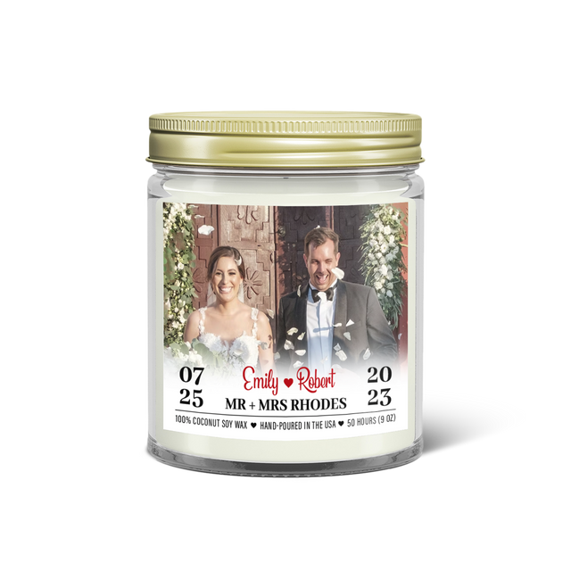 Custom Photo Candle - Couple Gifts, Custom Soy Candle