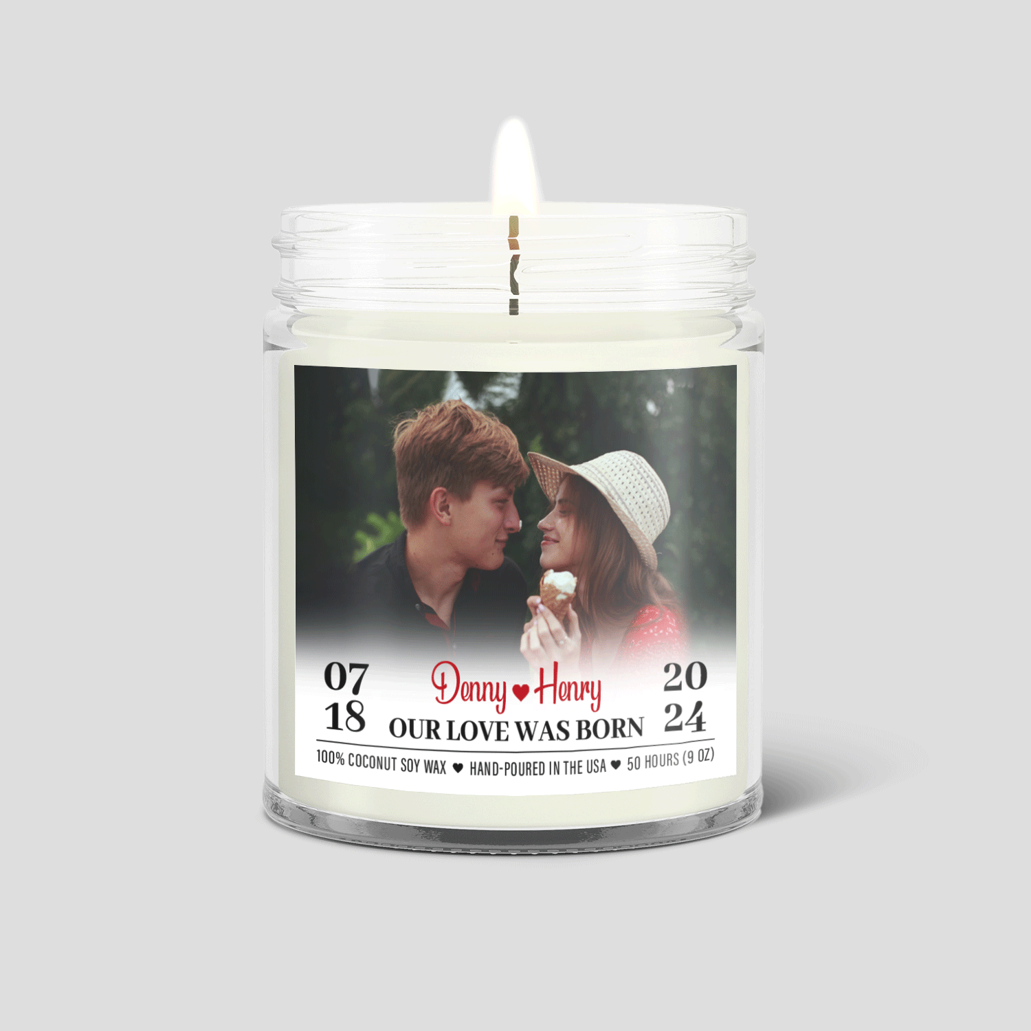 Custom Photo Candle - Couple Gifts, Custom Soy Candle