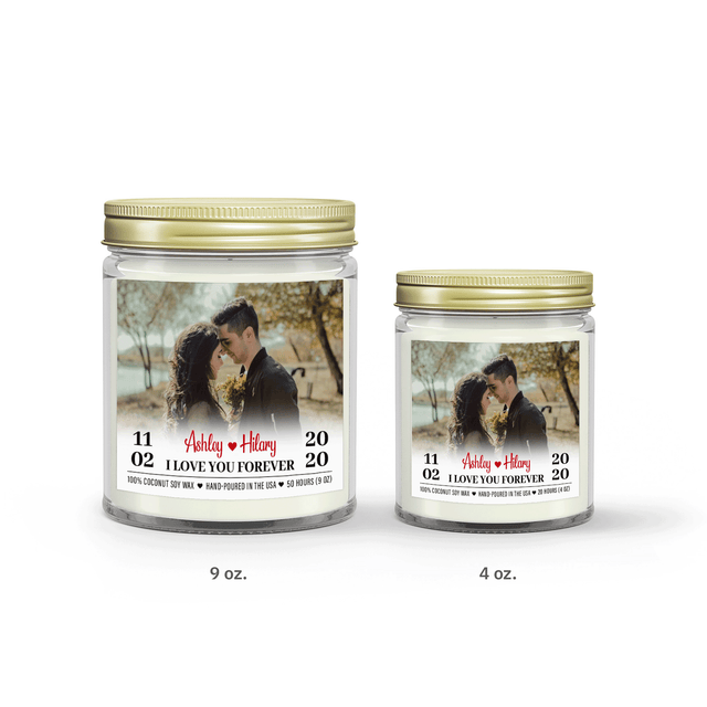 Custom Photo Candle - Couple Gifts, Custom Soy Candle