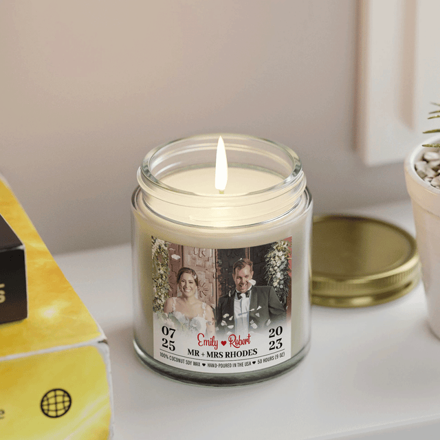 Custom Photo Candle - Couple Gifts, Custom Soy Candle