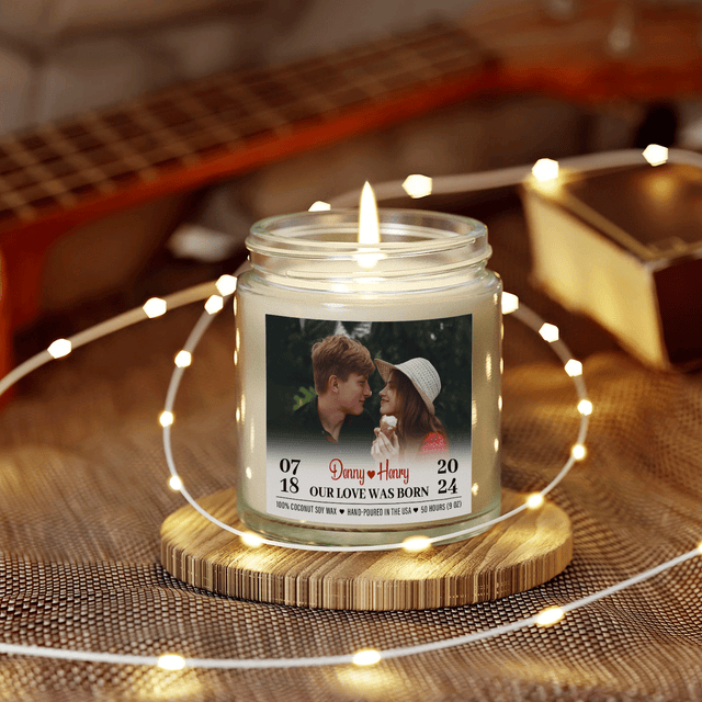 Custom Photo Candle - Couple Gifts, Custom Soy Candle