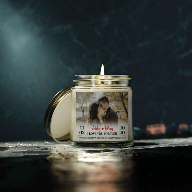 Custom Photo Candle - Couple Gifts, Custom Soy Candle