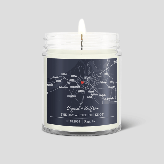 Custom City Map Candle – Personalized Engagement Gift